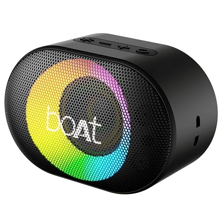 boAt Stone 250 Portable Wireless Speaker with 5W RMS Immersive Audio, RGB LEDs, Up to 8HRS Playtime, IPX7 Water Resistance, Multi-Compatibility Modes