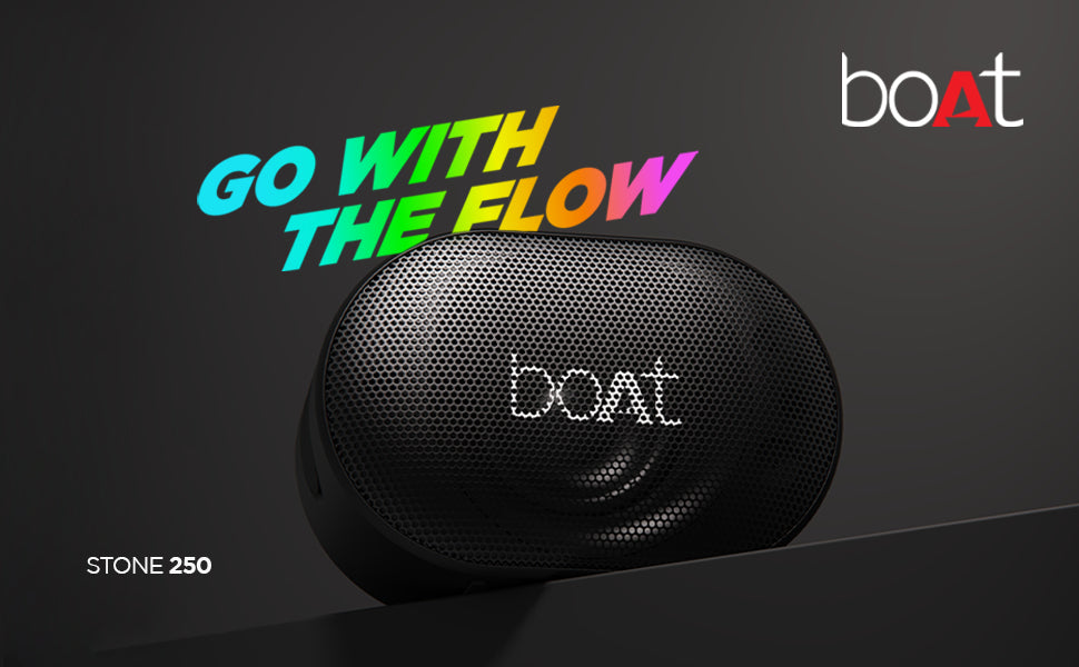 boAt Stone 250 Portable Wireless Speaker with 5W RMS Immersive Audio, RGB LEDs, Up to 8HRS Playtime, IPX7 Water Resistance, Multi-Compatibility Modes